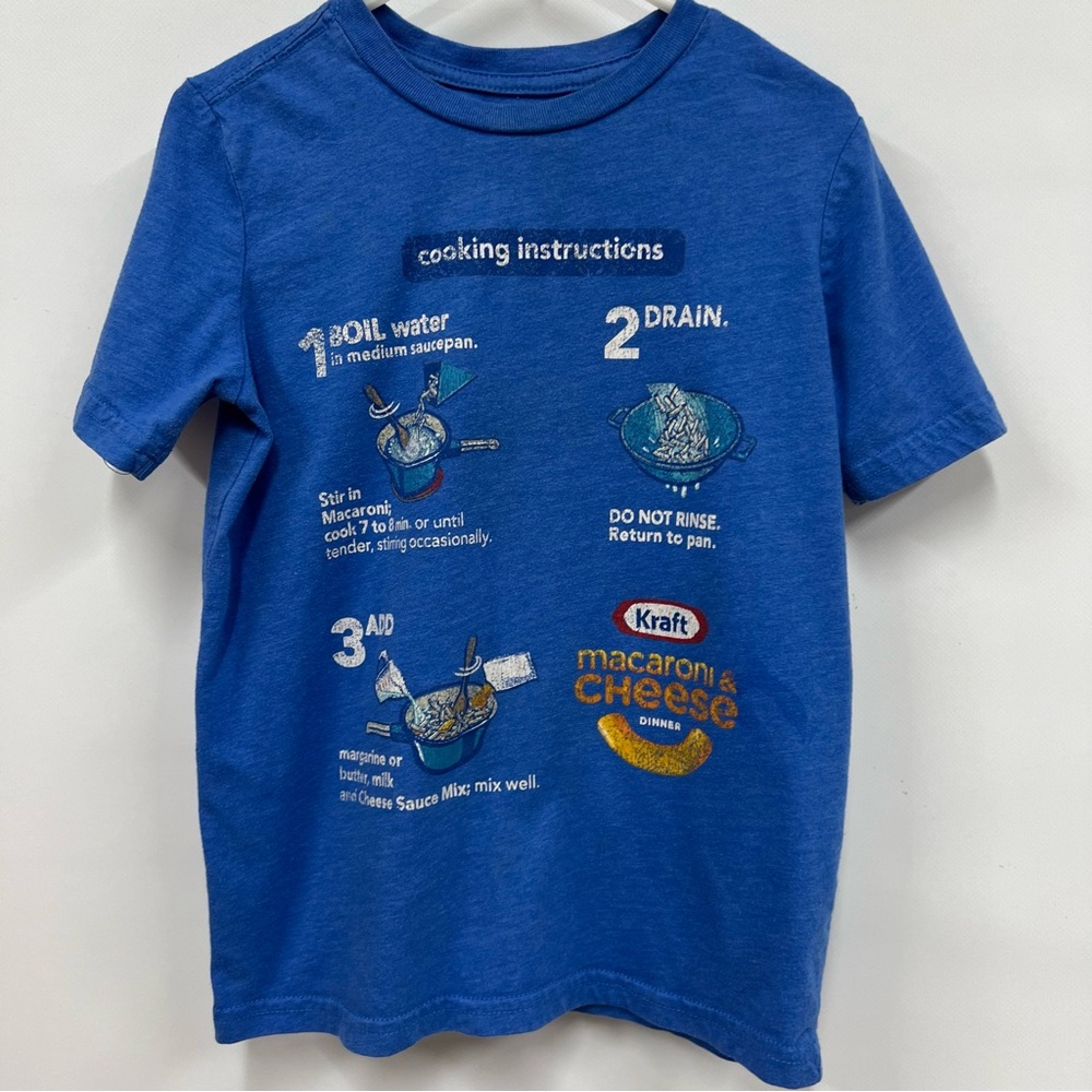 kraft macaroni and cheese Instructions T Shirt xs 4t/5t Kids unisex FLAWED